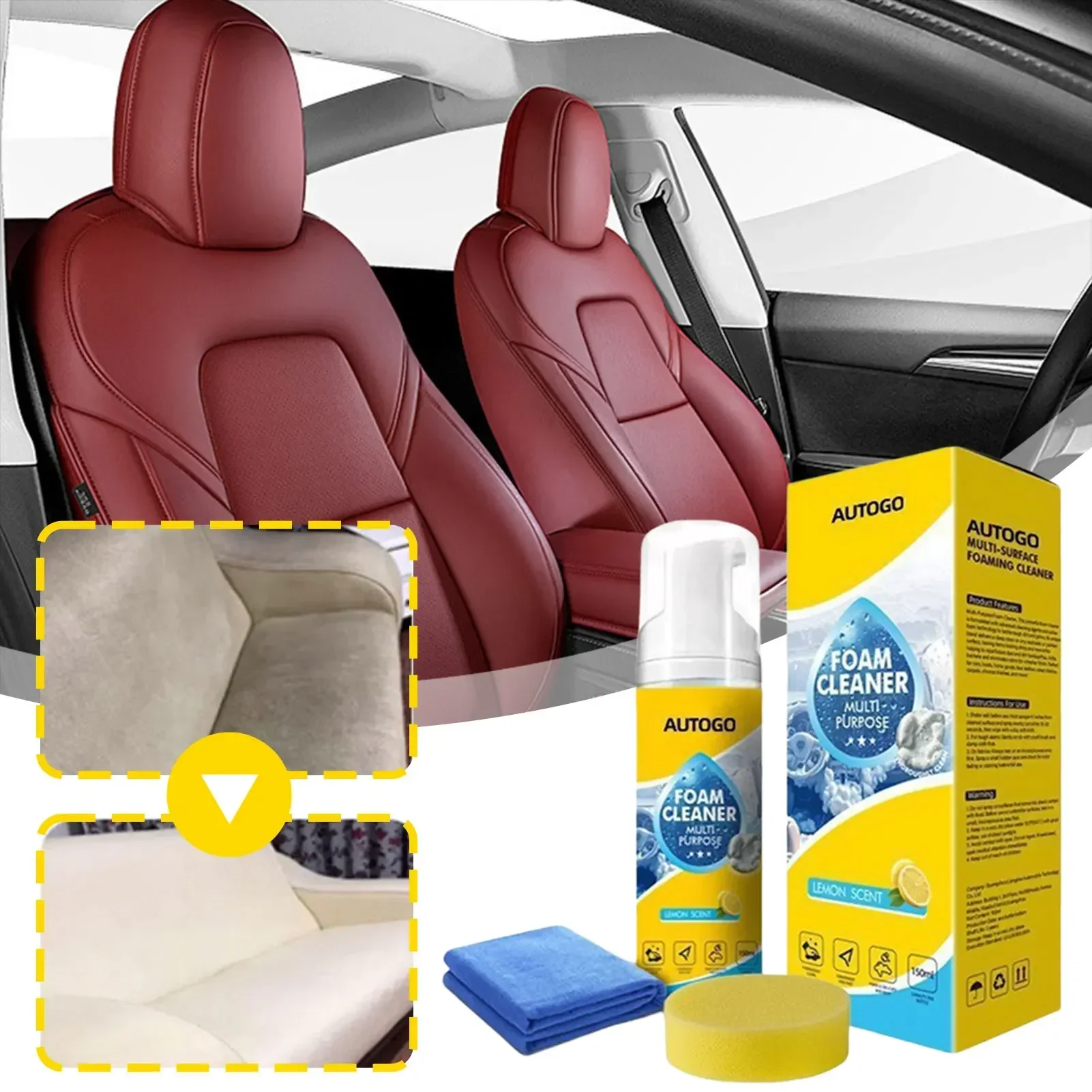 Leather Cleaner Interior - Nettoyant en mousse multi-usages 150ml pour
