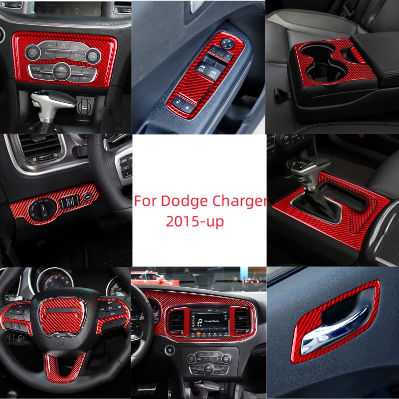 Interior Detailing Kit - Autocollant rouge en fibre de carbone